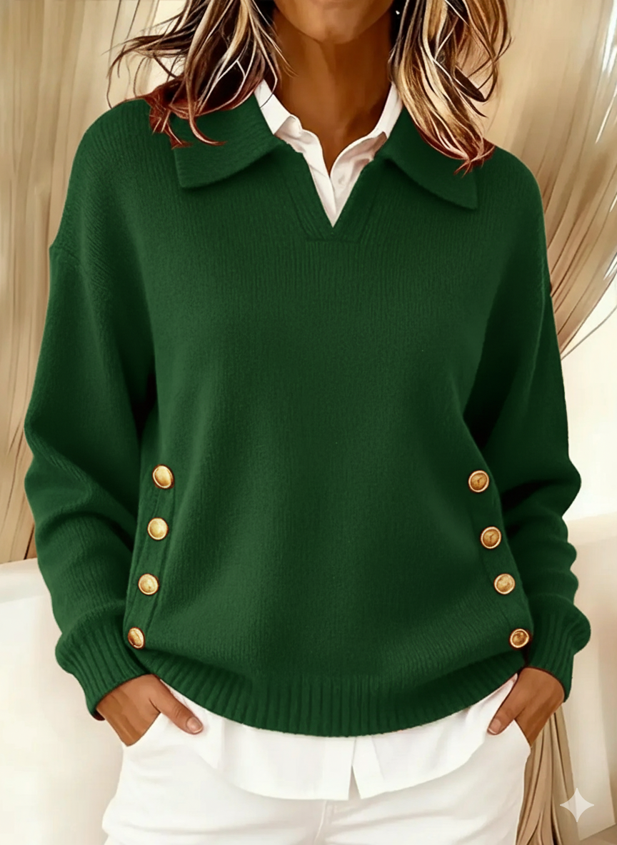 Vivienne | Pull avec Col Polo et Boutons