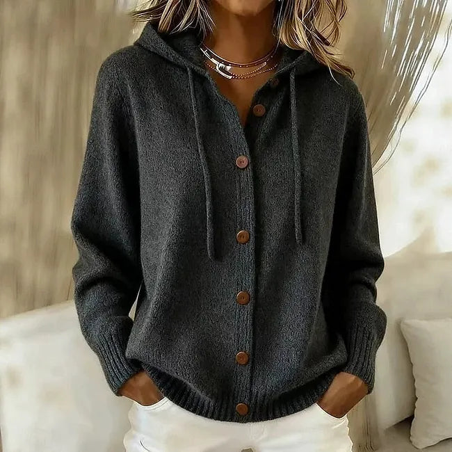 Goldie™ | Cardigan Boutonné à Capuche