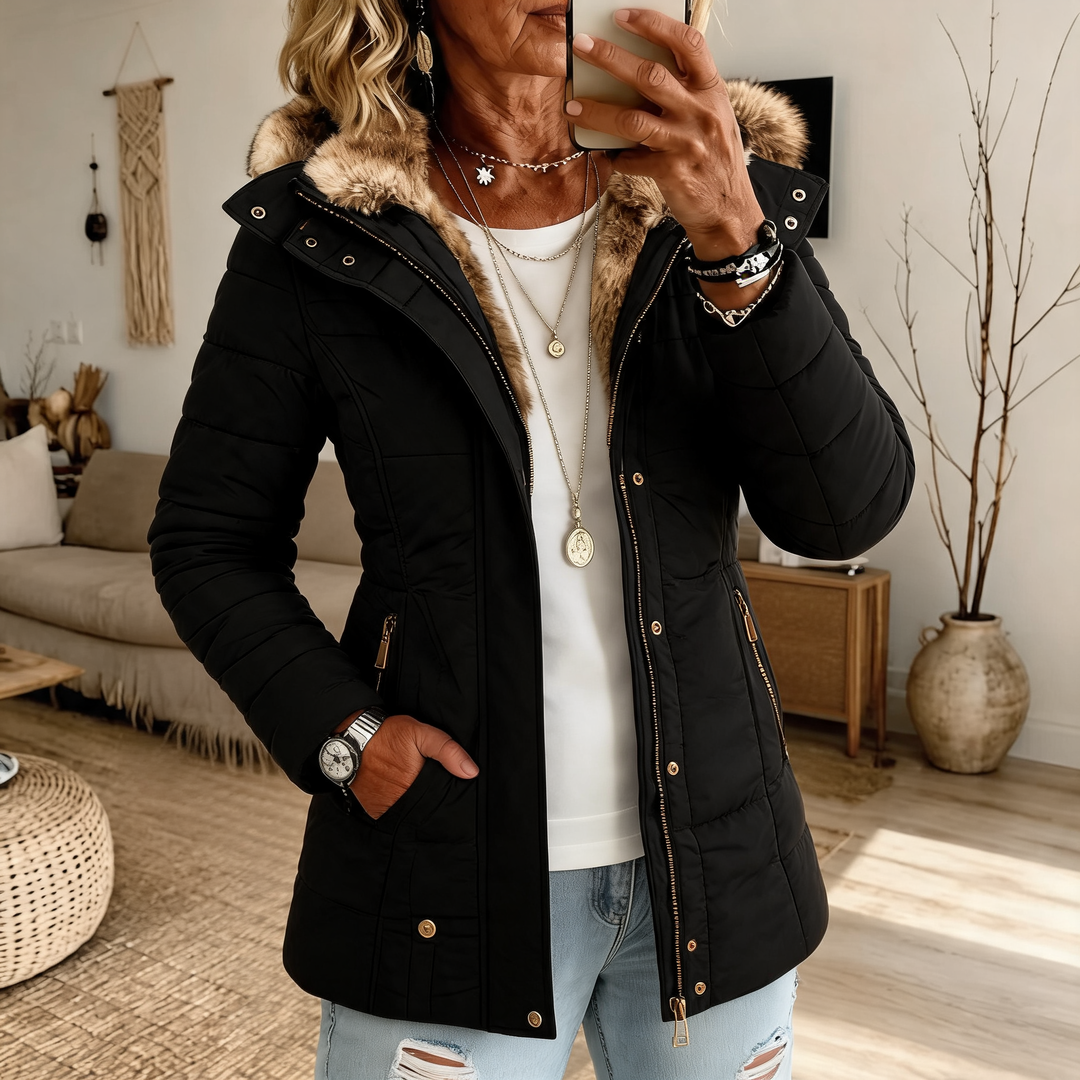 Bochra™ | Parka matelassé avec capuche en fausse fourrure