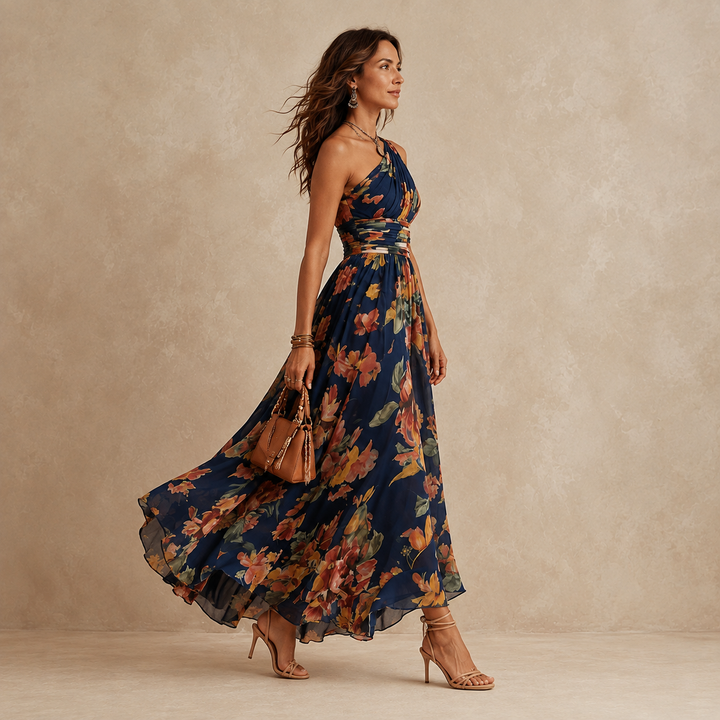 Celeste | Maxi Robe Florale Une Épaule
