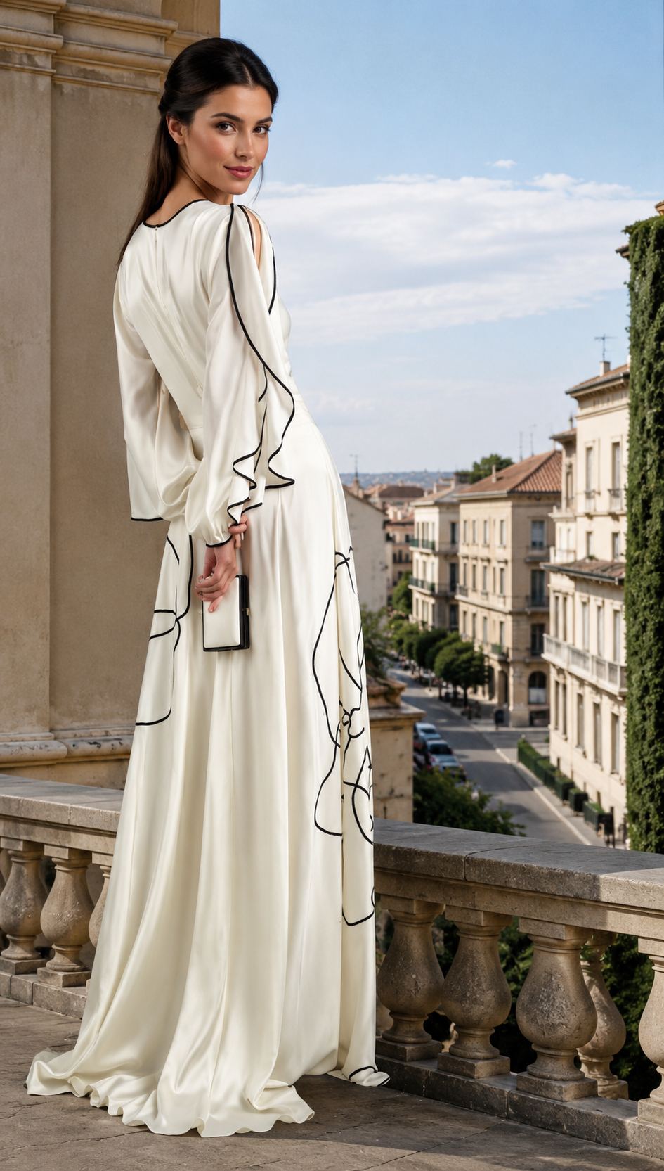 Rachel™ | Robe en Satin à Manches Ballon