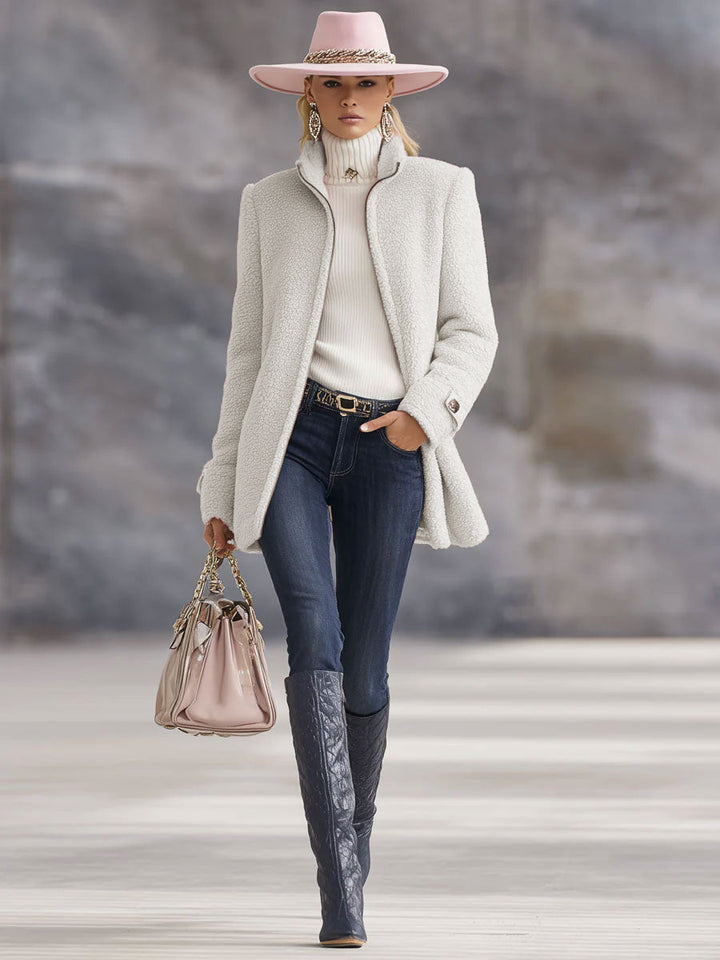 Rosalie | Veste polaire rose vintage zippée