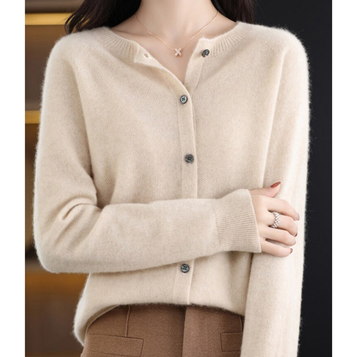 Mercy | Cardigan Col Rond en Maille Fine