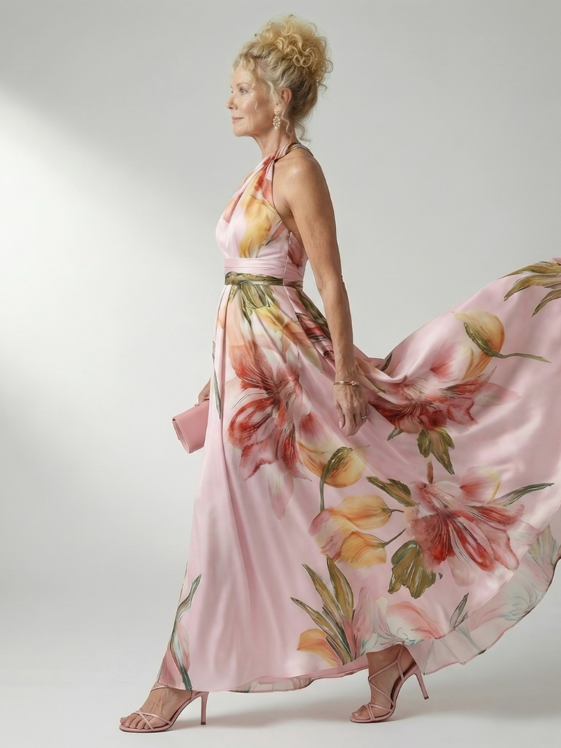 Amiel™ Robe longue légère à imprimé floral