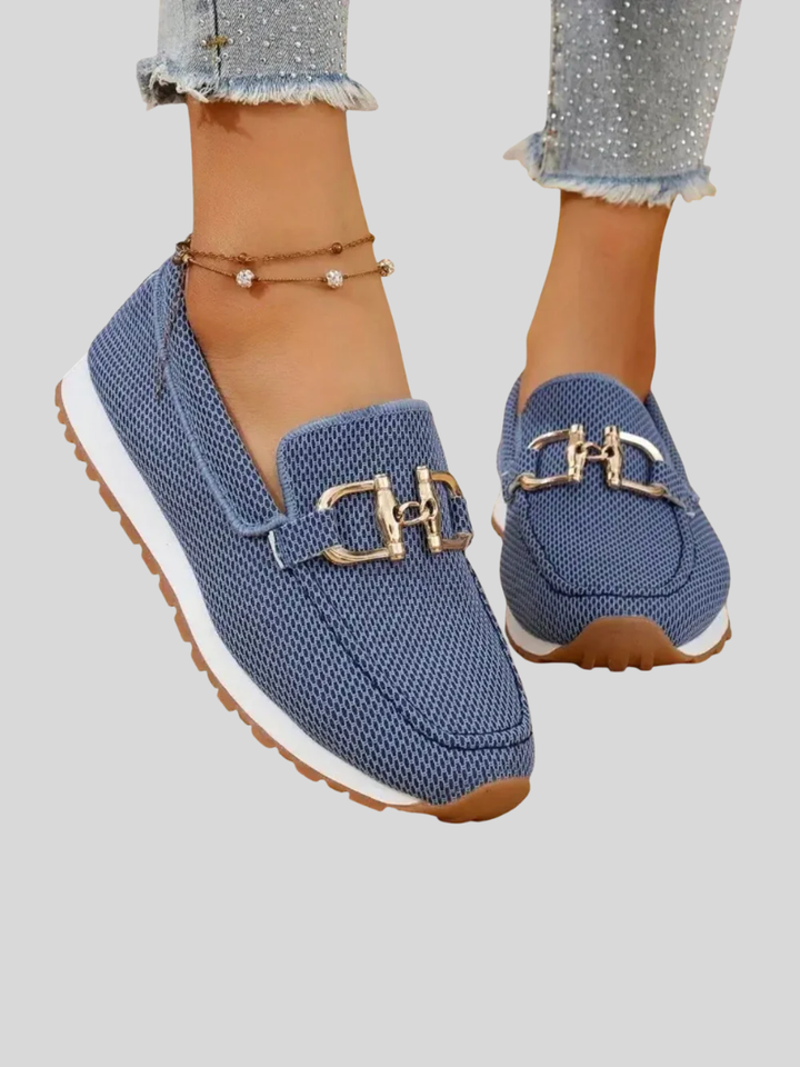 Mocassins confort en cuir véritable à détail mors