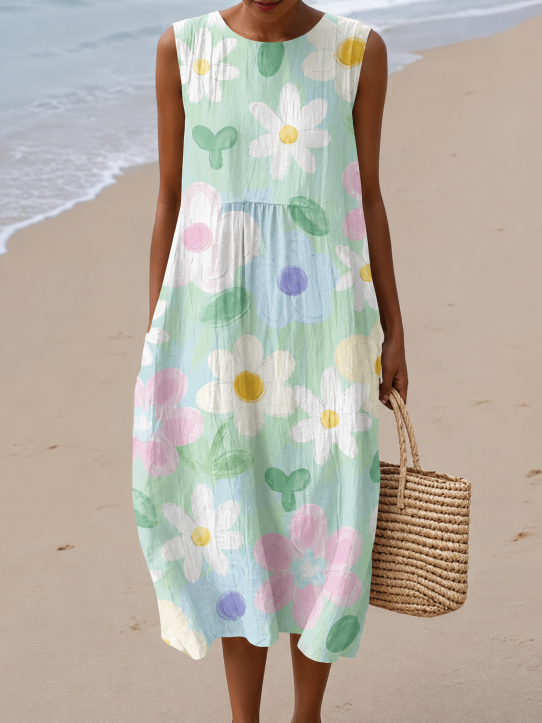 Erin™ Robe midi Fleurs Pastel