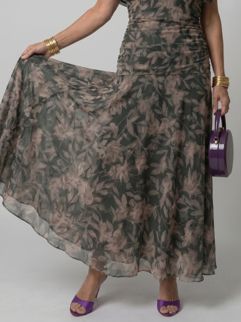 Calen™ Robe midi fluide à épaules dénudées