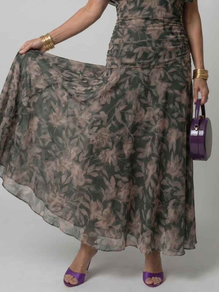 Calen™ Robe midi fluide à épaules dénudées
