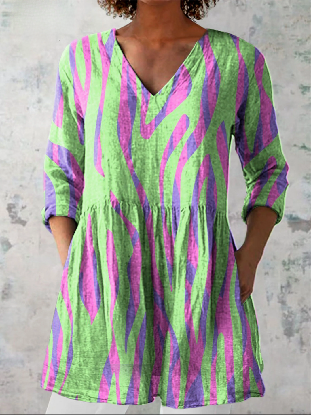 Oceane | Blouse longue à col en V