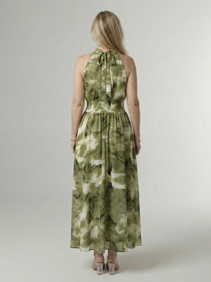 Sylin™ Robe midi dos-nu froncée