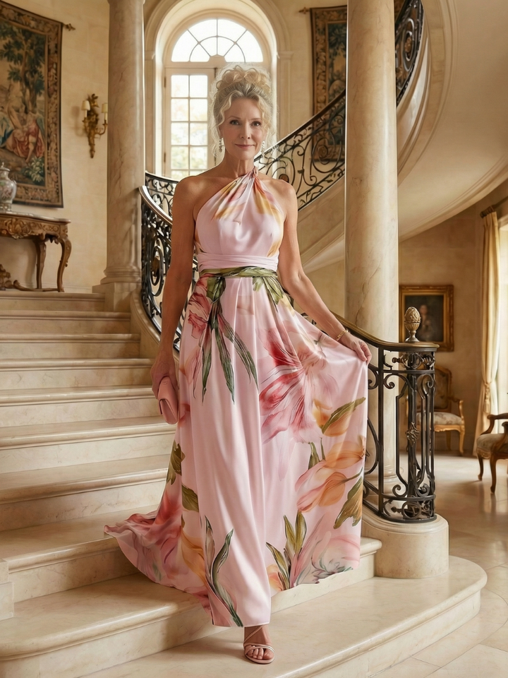 Amiel™ Robe longue légère à imprimé floral