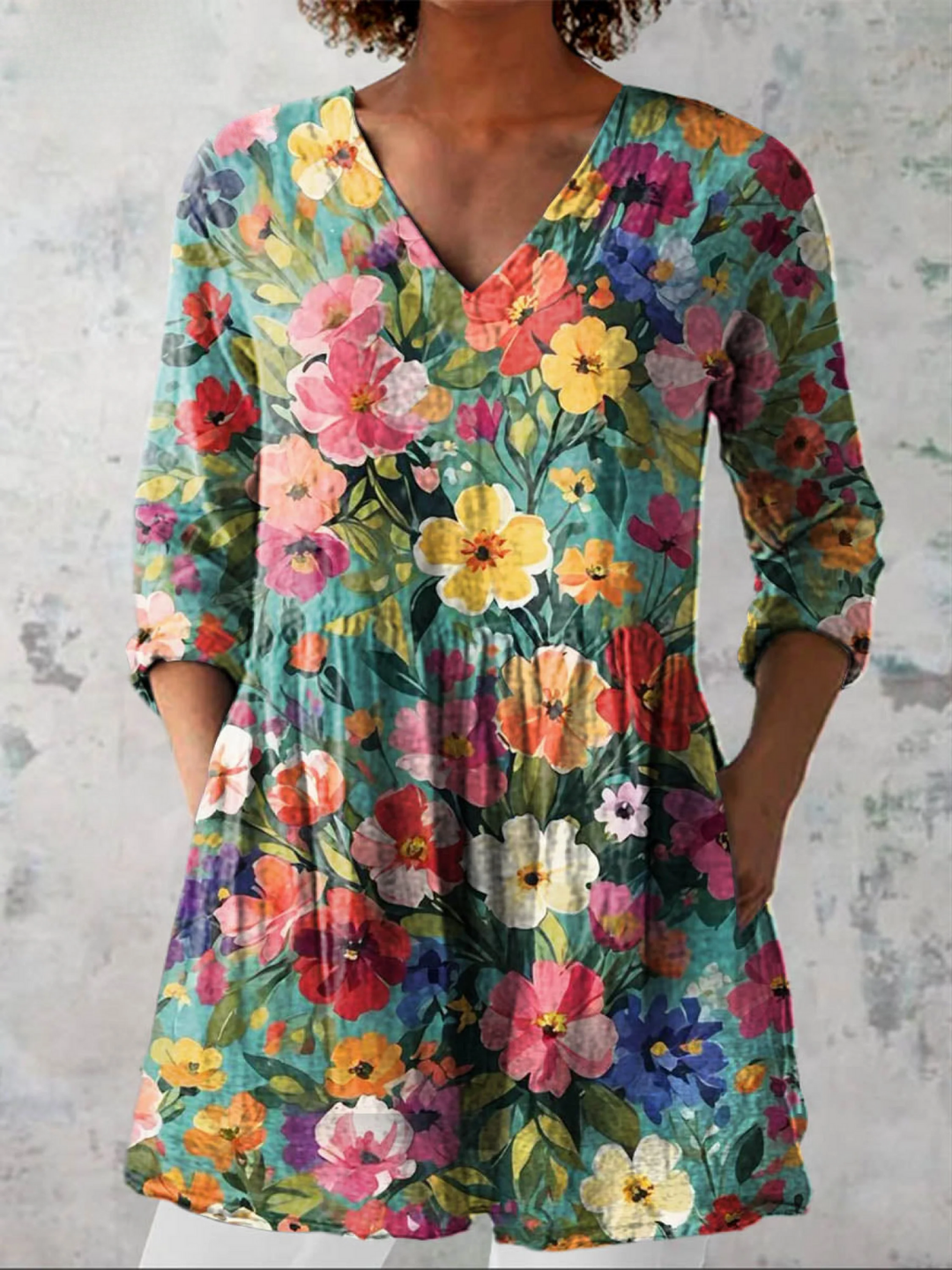 Nora | Blouse longue à col en V