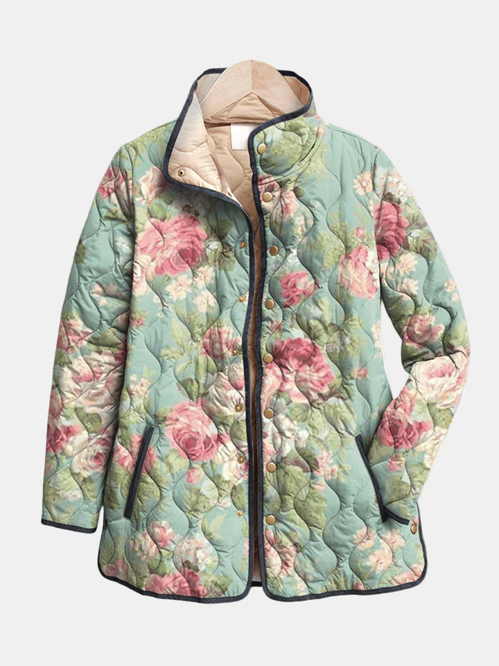 Claire | Veste Matelassée Roses Anciennes