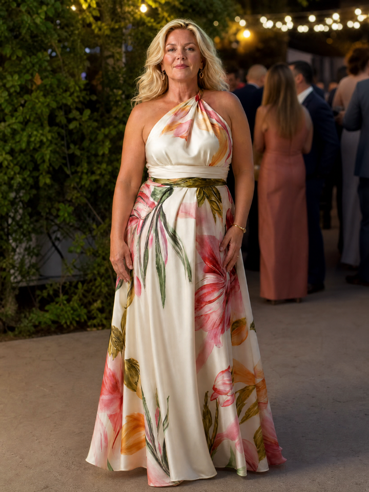 Amiel™ Robe longue légère à imprimé floral