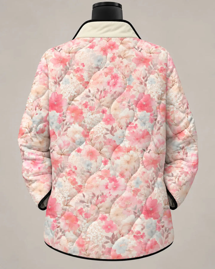 Rosalie | Veste Matelassée Jardin Poudré