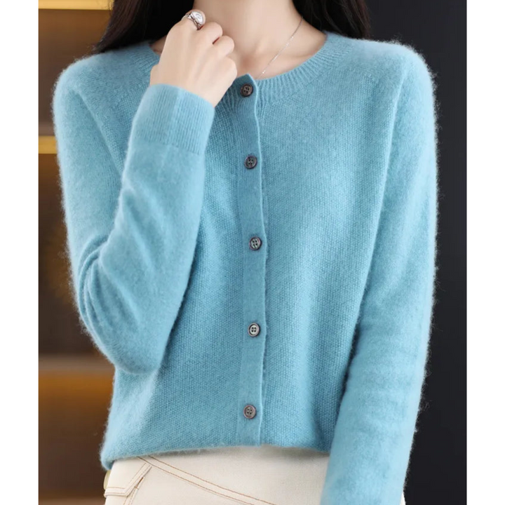 Mercy | Cardigan Col Rond en Maille Fine