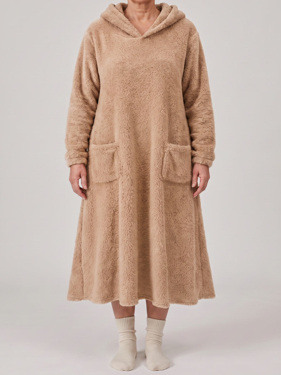 Louison | Robe Sweat à Capuche - Beige