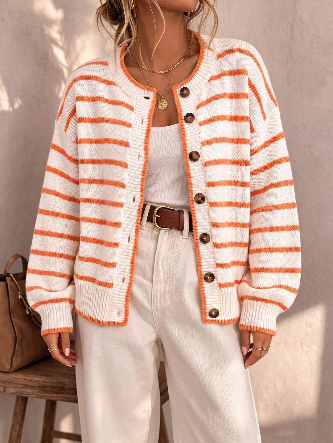 Mabel | Cardigan en Maille Rayé