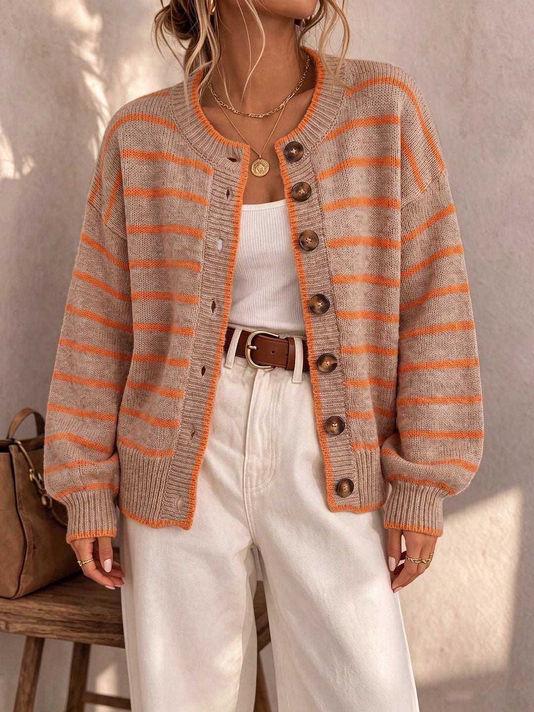Mabel | Cardigan en Maille Rayé