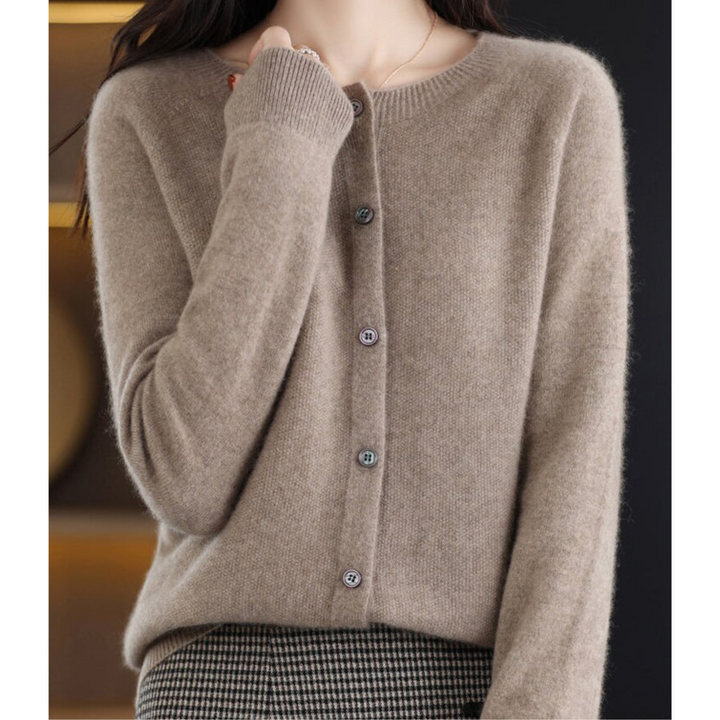 Mercy | Cardigan Col Rond en Maille Fine