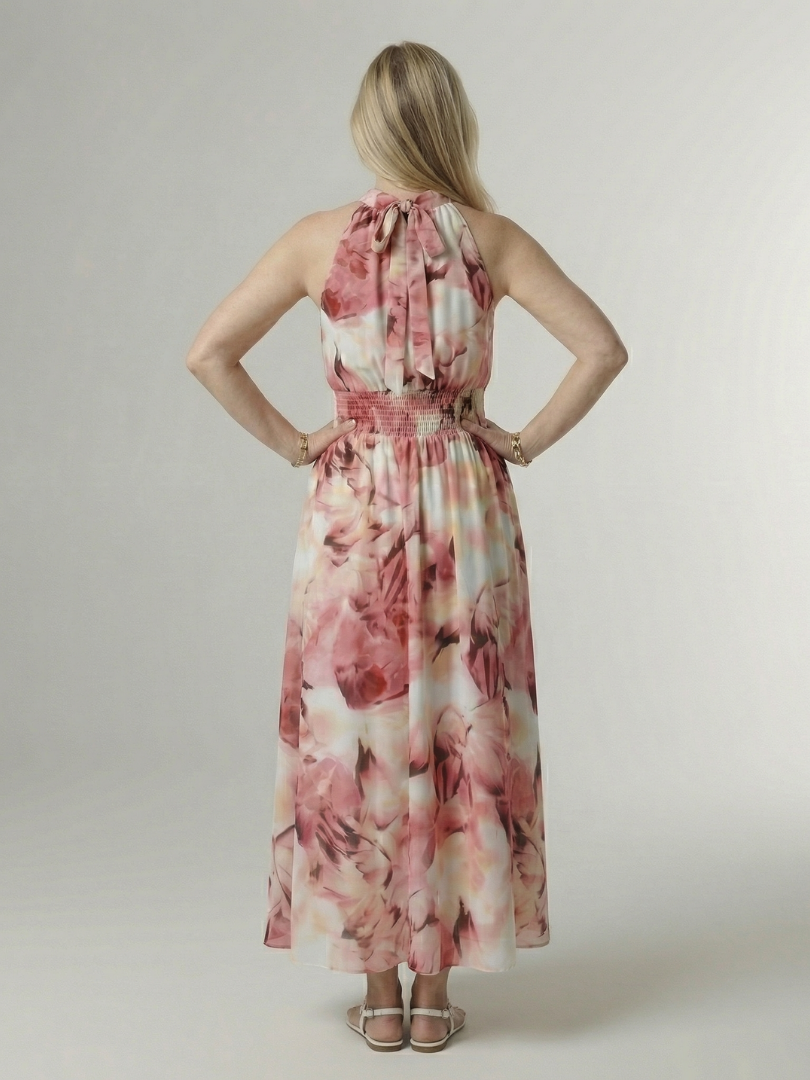 Sylin™ Robe midi dos-nu froncée