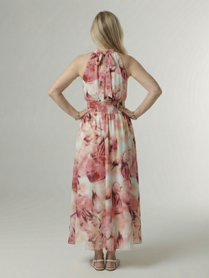 Sylin™ Robe midi dos-nu froncée