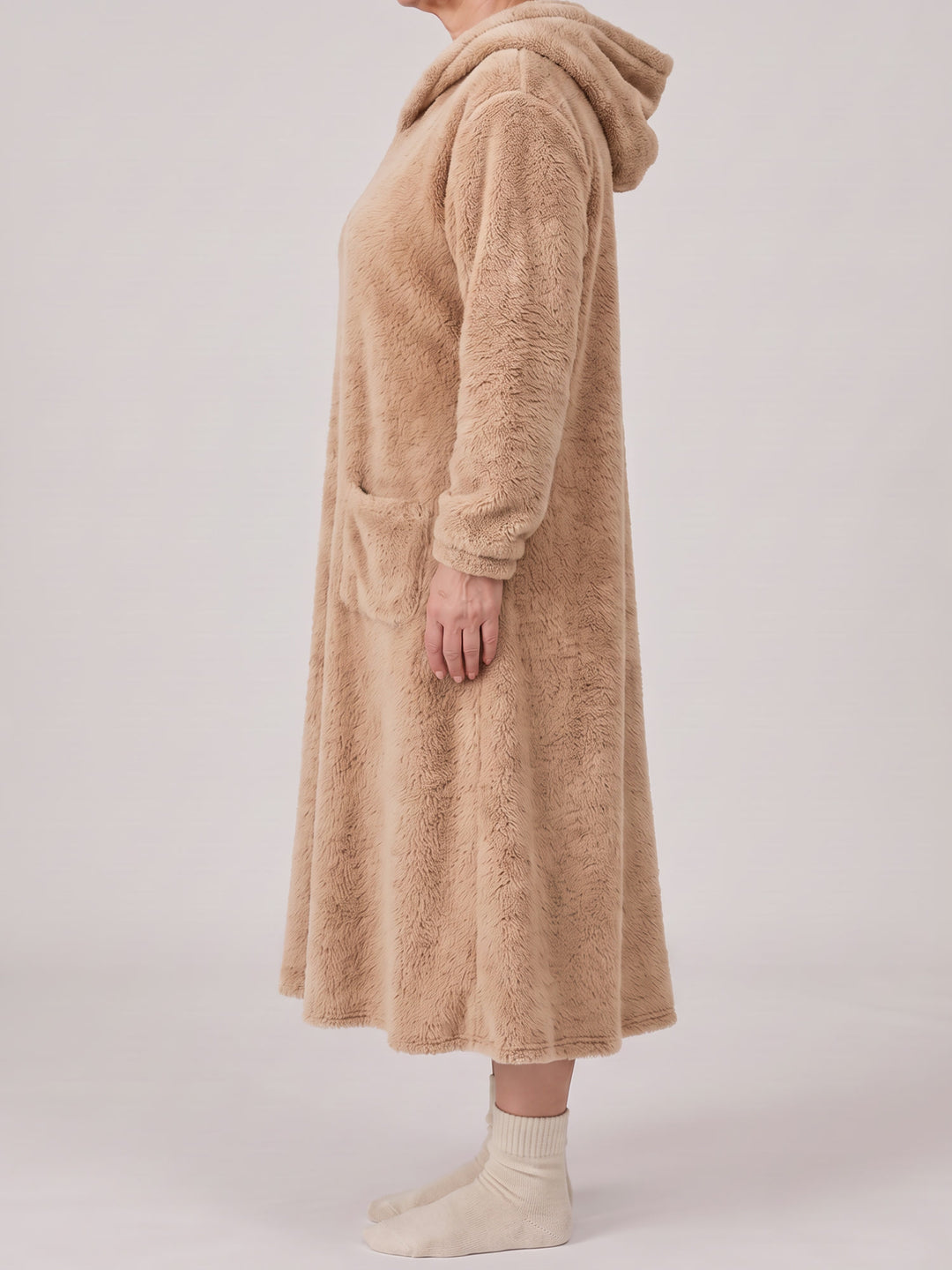 Louison | Robe Sweat à Capuche - Beige