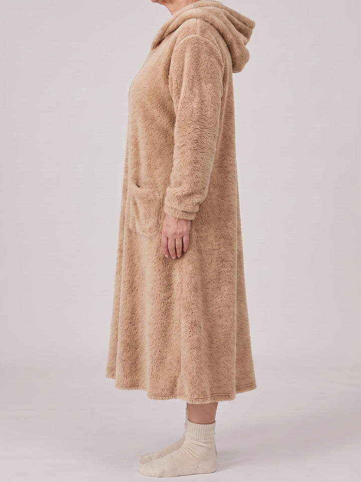 Louison | Robe Sweat à Capuche - Beige
