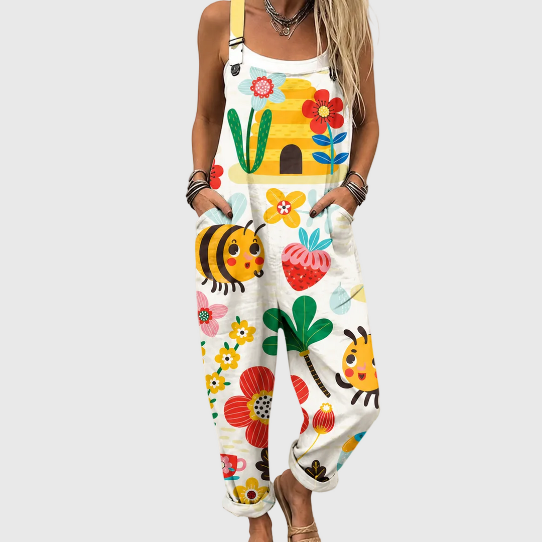Combinaison jardin coloré et abeilles