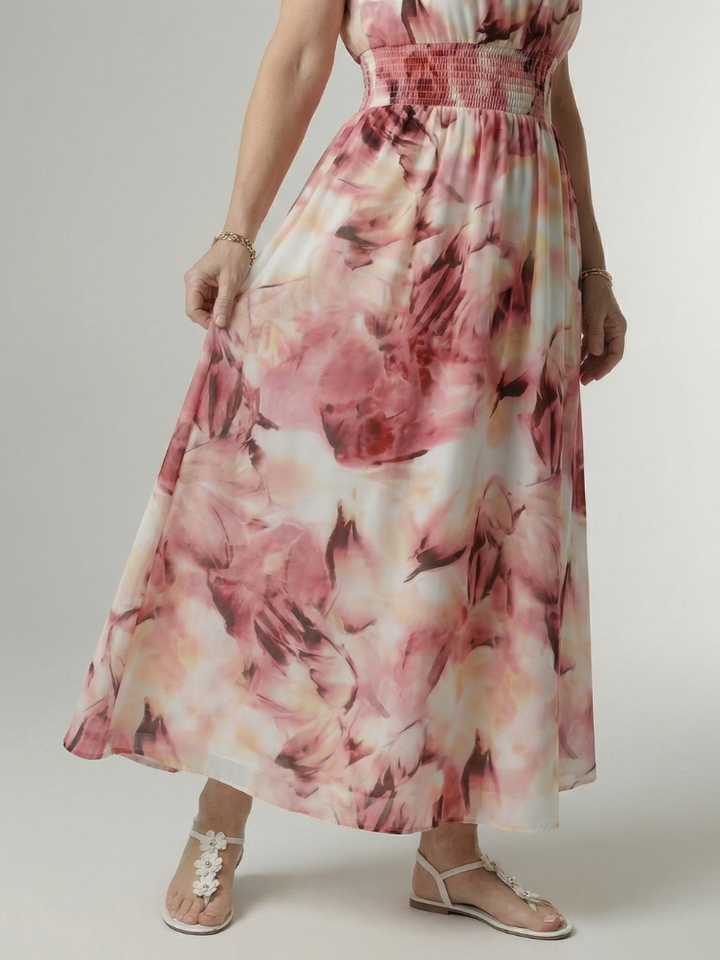 Sylin™ Robe midi dos-nu froncée