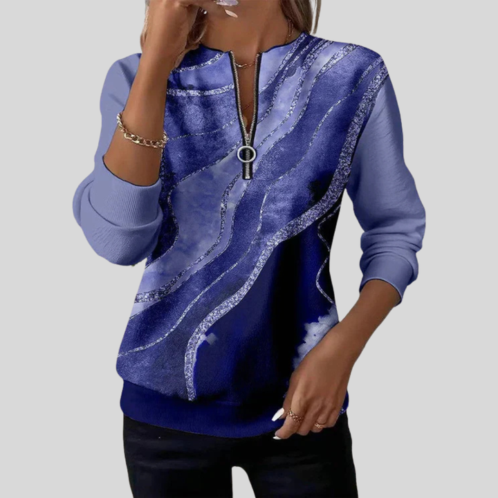 Mathilde | Sweat Zippé Imprimé Marbré