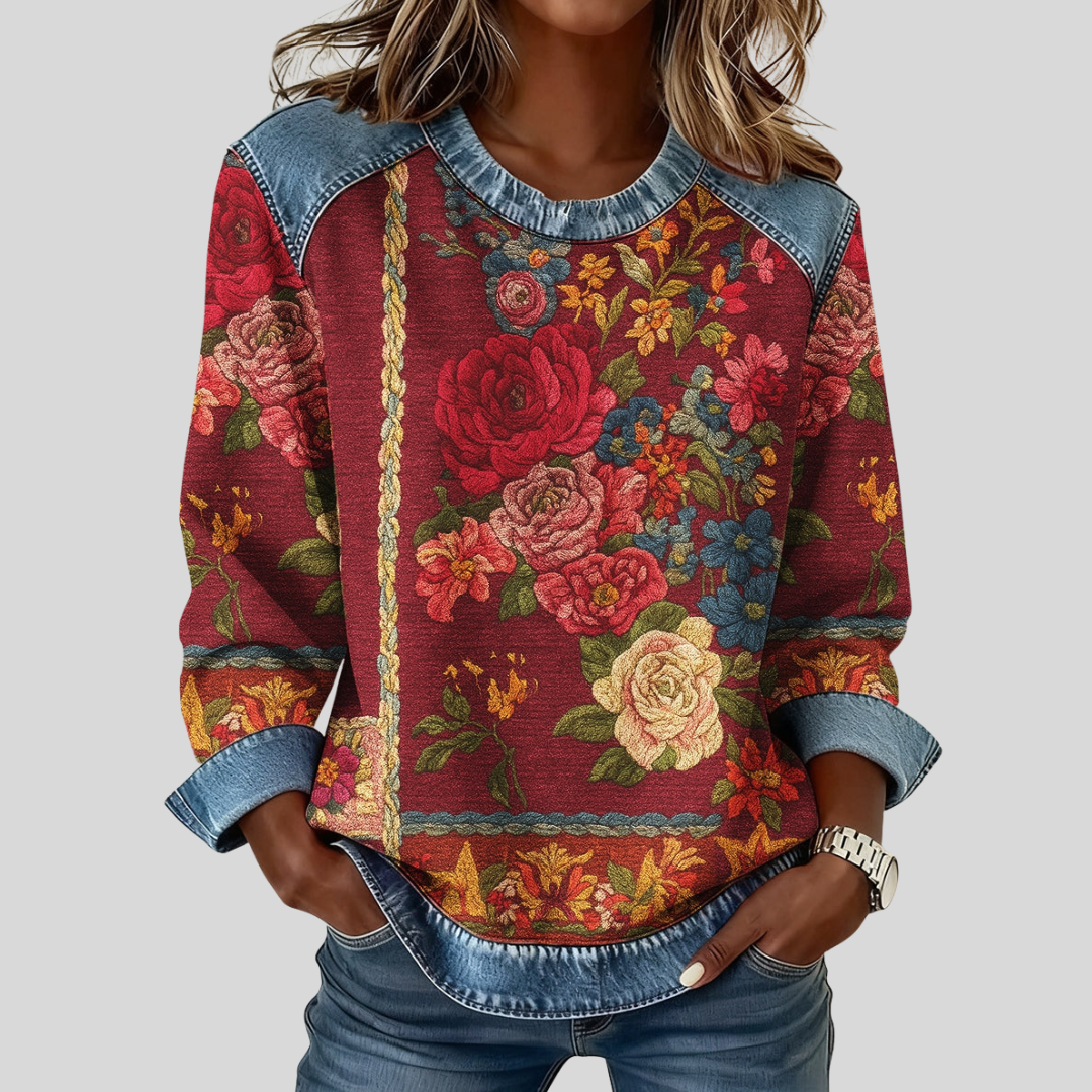 Michèle | Sweat Tapisserie Bordeaux