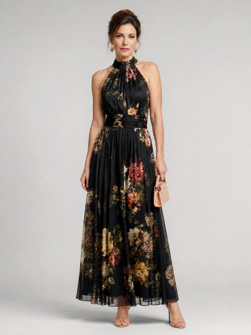Sior™ Robe midi fleurie à encolure dos-nu