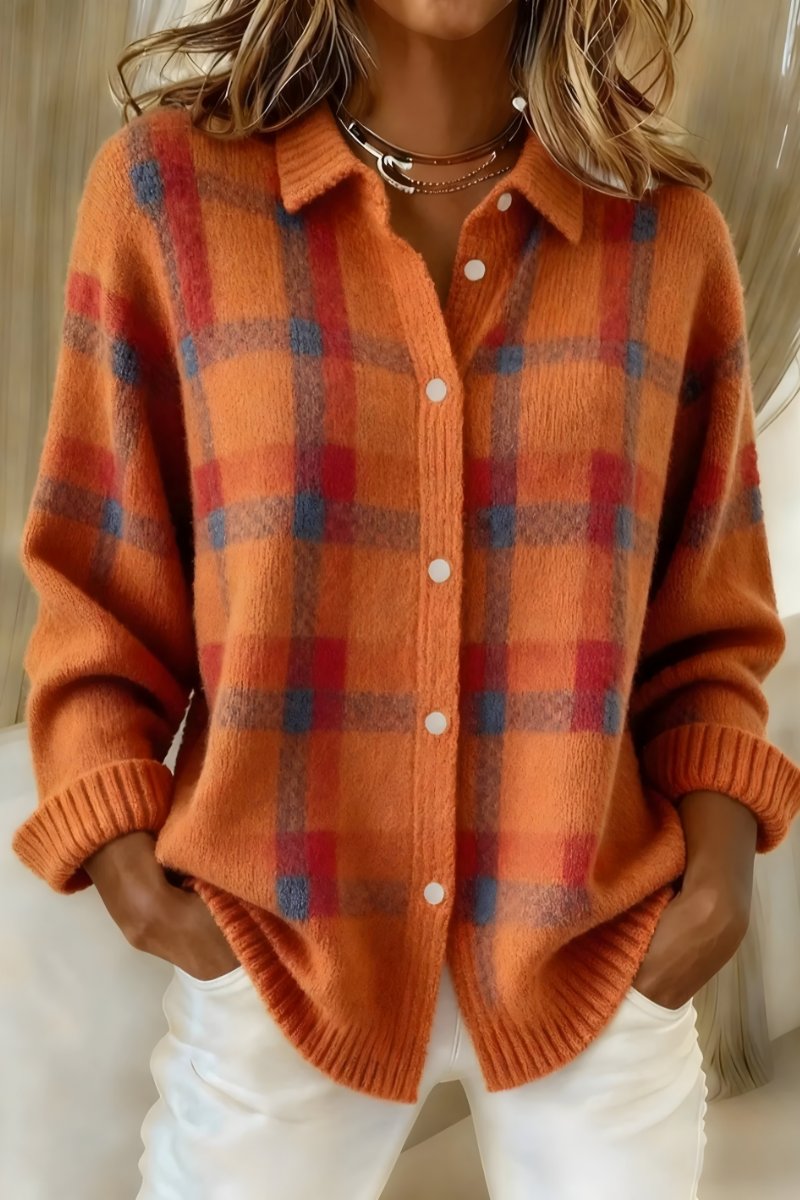Camille | Veste en Tricot à Carreaux