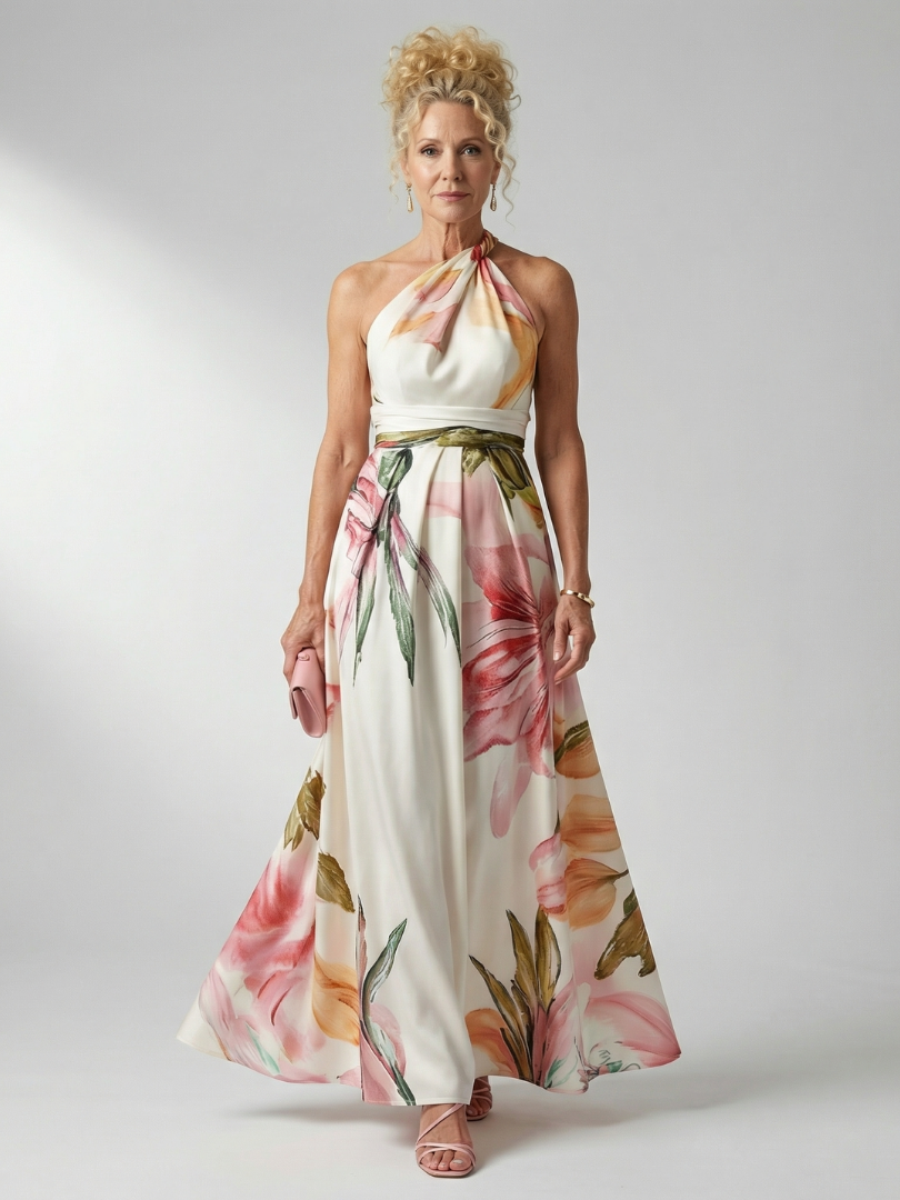 Amiel™ Robe longue légère à imprimé floral