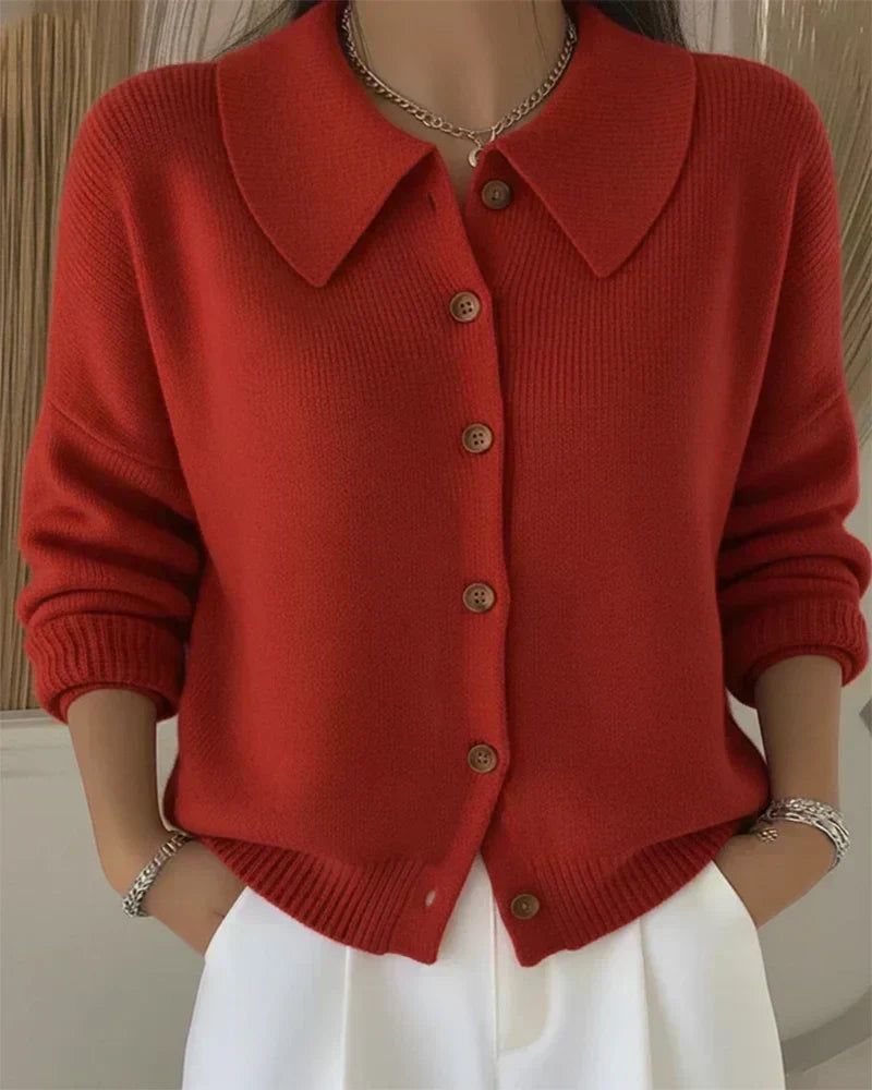 Véronique | Veste en Tricot avec Col Chemise