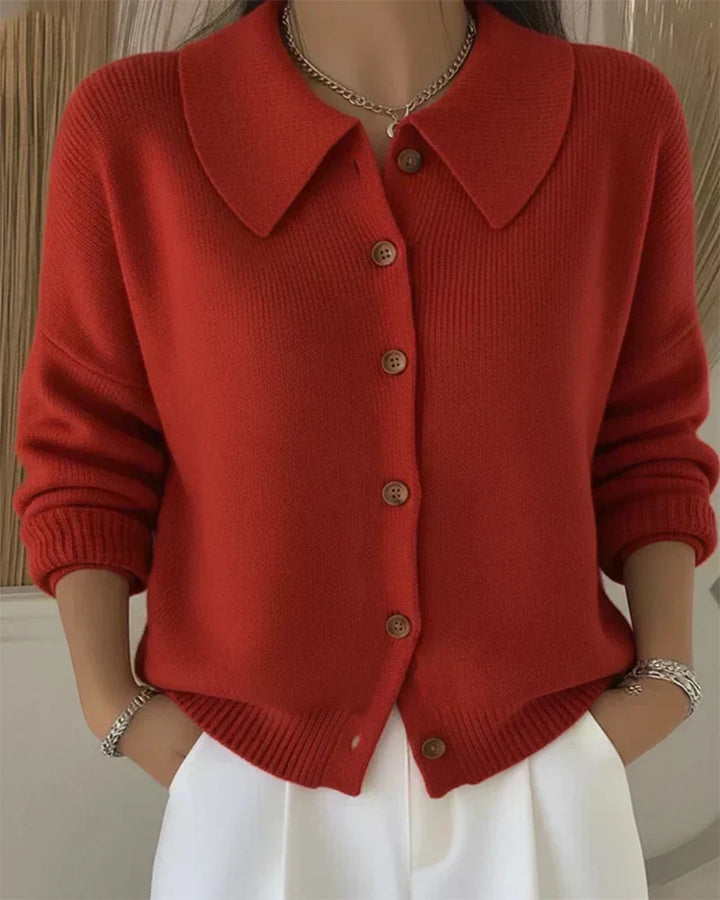 Véronique | Veste en Tricot avec Col Chemise