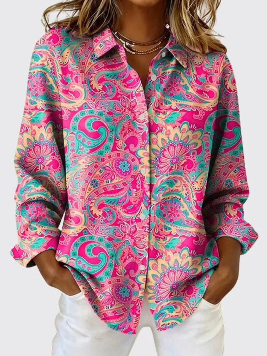 Katarina™ | Blouse boutonnée à imprimé cachemire