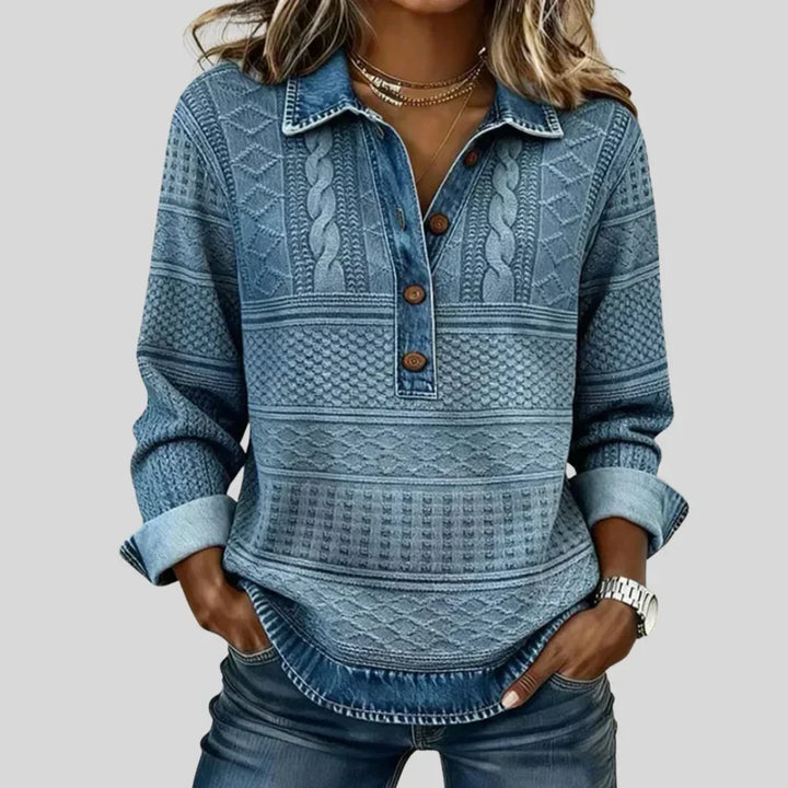 Azalea | Pull à Col Vintage en Maille Torsadée