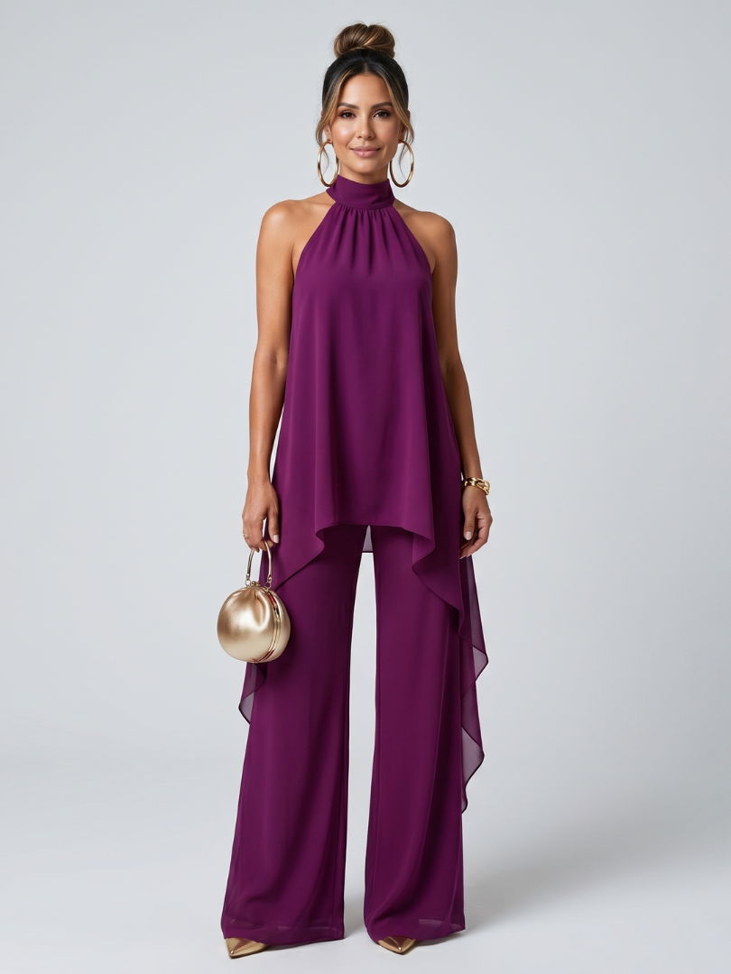 Zareen | Ensemble Tunique Asymétrique Pantalon Large