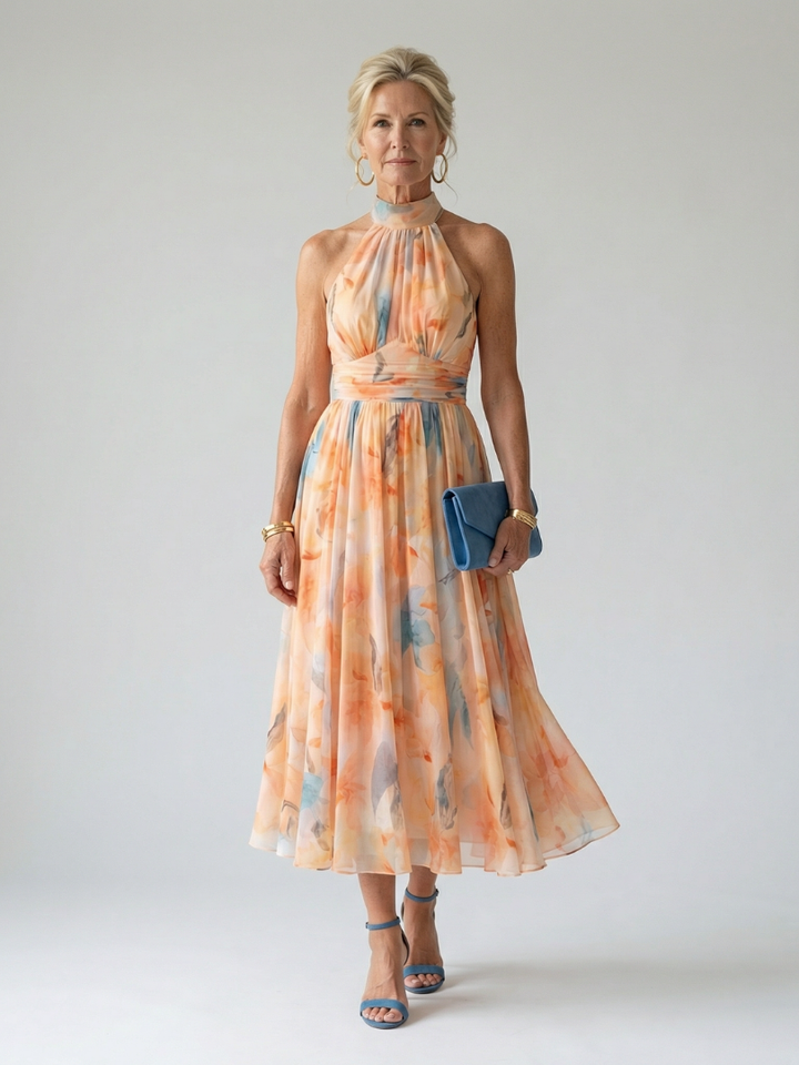 Elin™ Robe midi dos-nu tout en douceur