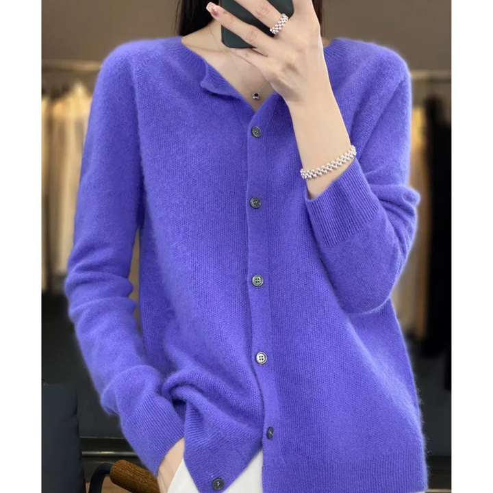 Mercy | Cardigan Col Rond en Maille Fine