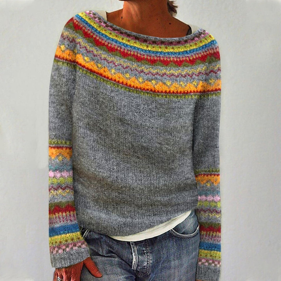 DELACROIX | Pull Maille Empiècement Arc-en-ciel Sylvie