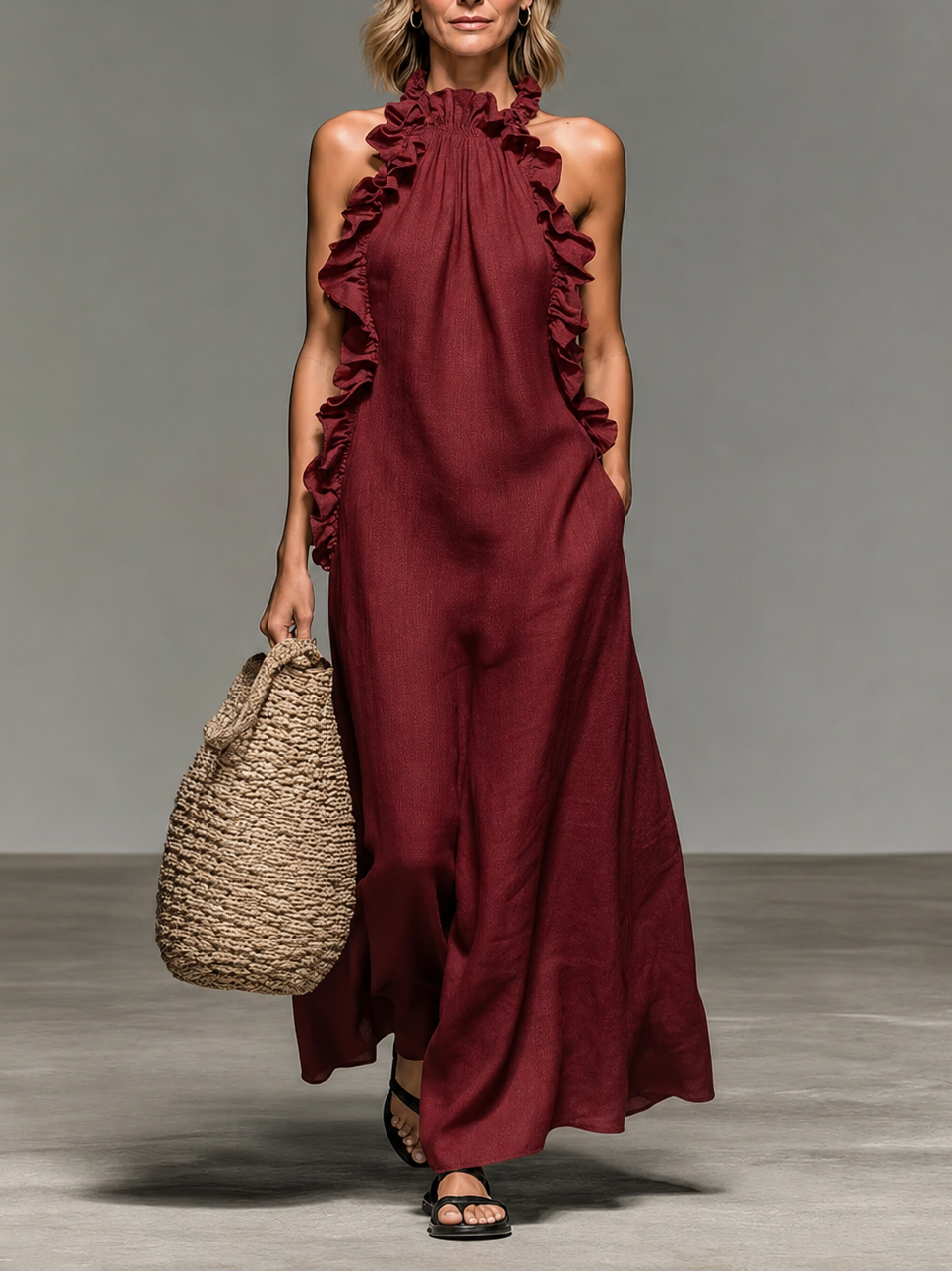 Emma | Élégante robe longue douce à volants