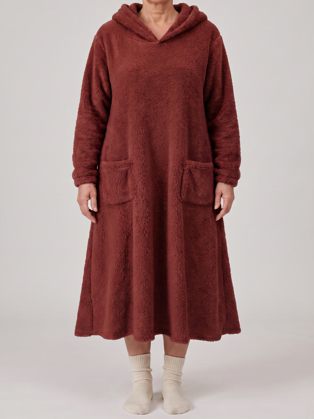 Louison | Robe Sweat à Capuche - Bordeaux