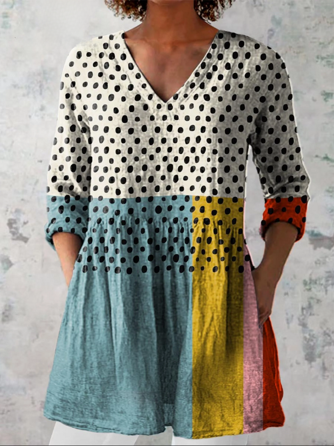 Estelle | Blouse longue à col en V