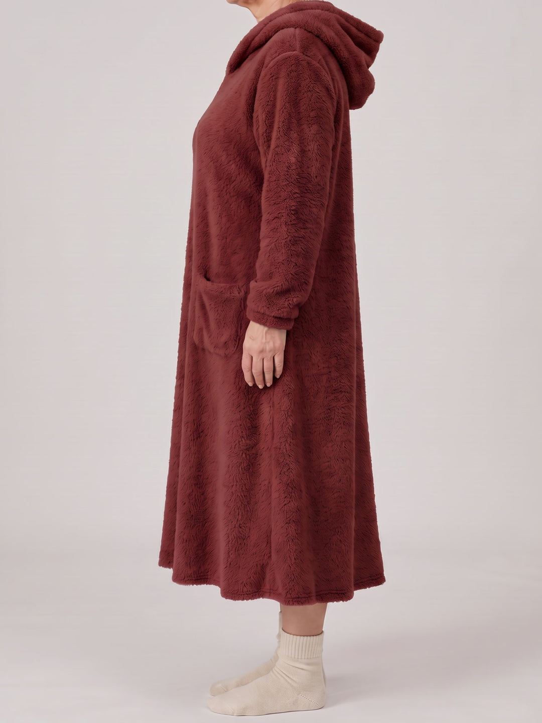Louison | Robe Sweat à Capuche - Bordeaux