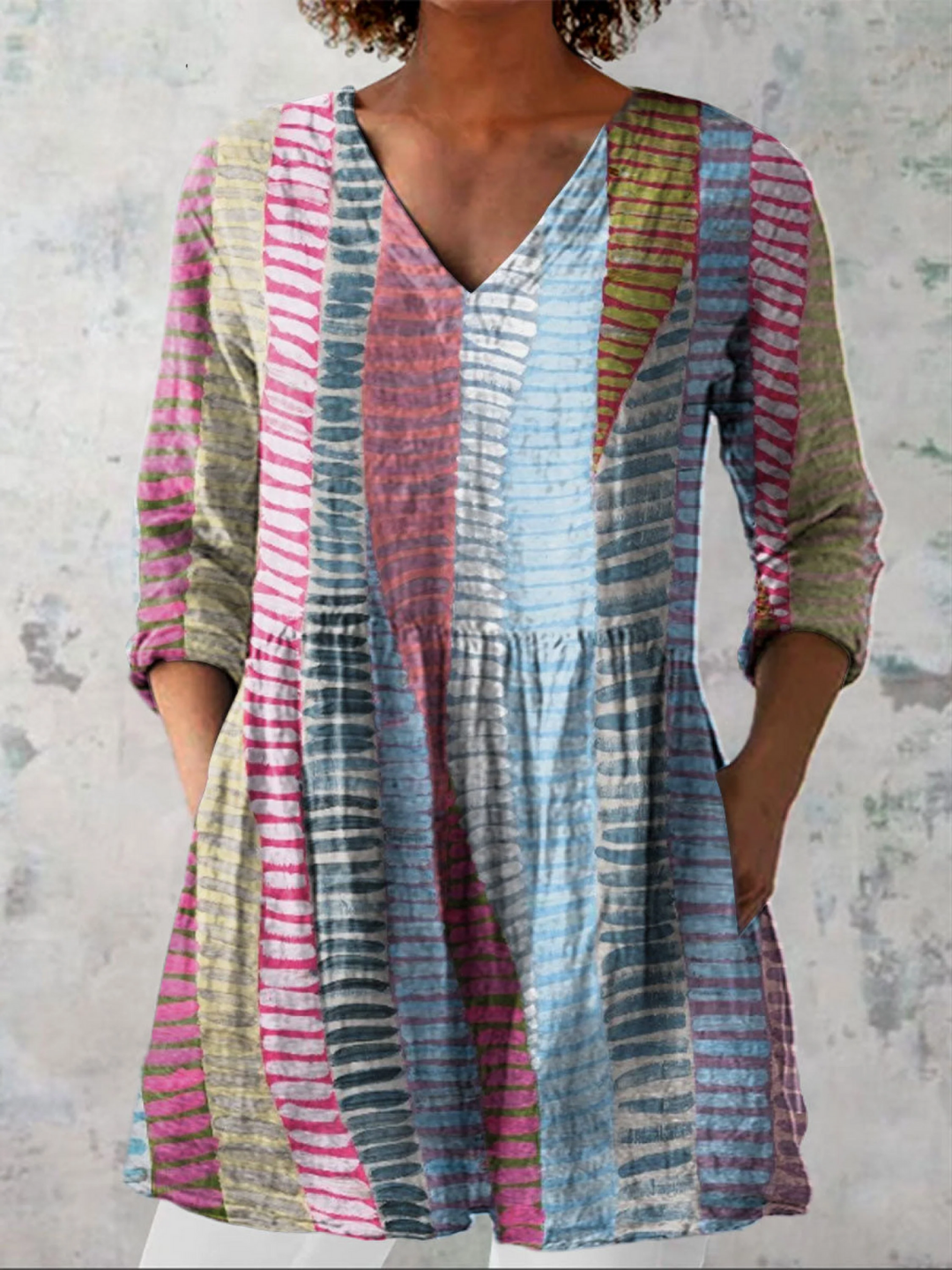 Christelle | Blouse longue à col en V