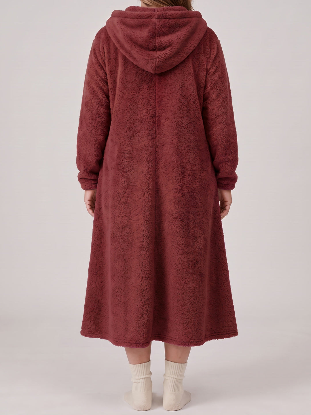 Louison | Robe Sweat à Capuche - Bordeaux