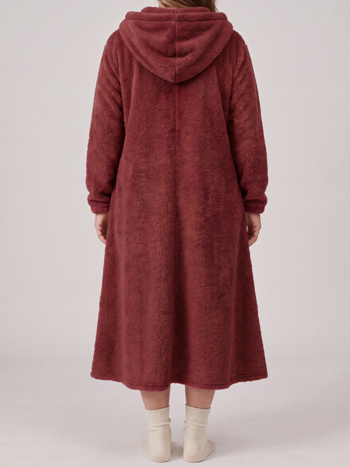 Louison | Robe Sweat à Capuche - Bordeaux